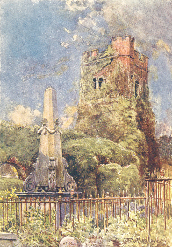 LONDON. Ruined Church at Stanmore 1907 old antique vintage print picture